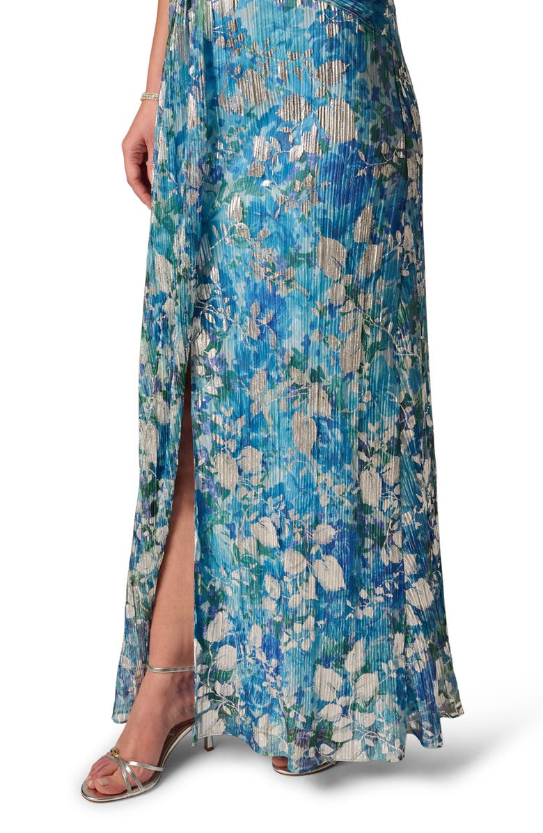 Adrianna Papell Foil Crinkle Gown, Alternate, color, 