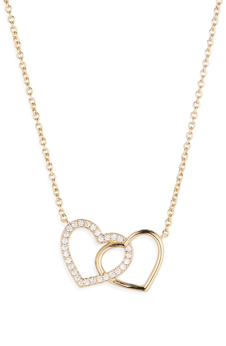 Nadri Sweetheart Heart Pendant Necklace, Alternate, color, Gold