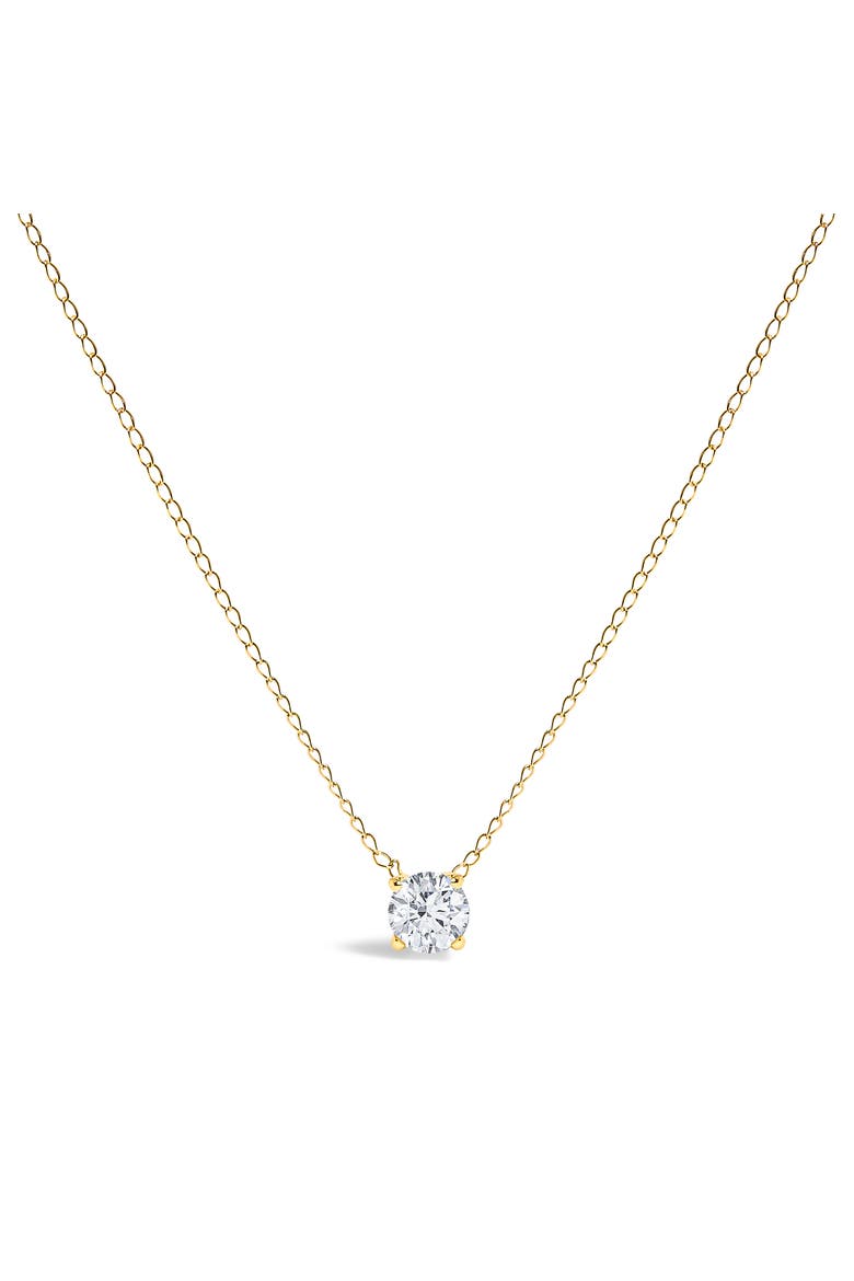 14K Gold Floating 1/2 Cttw Lab Grown Diamond Solitaire Pendant Necklace - 18" Inches, Main, color, Yellow