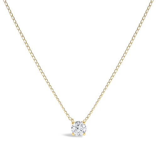 Haus of Brilliance 14K Gold Floating 1/2 Cttw Lab Grown Diamond Solitaire Pendant Necklace - 18" Inches in Yellow at Nordstrom