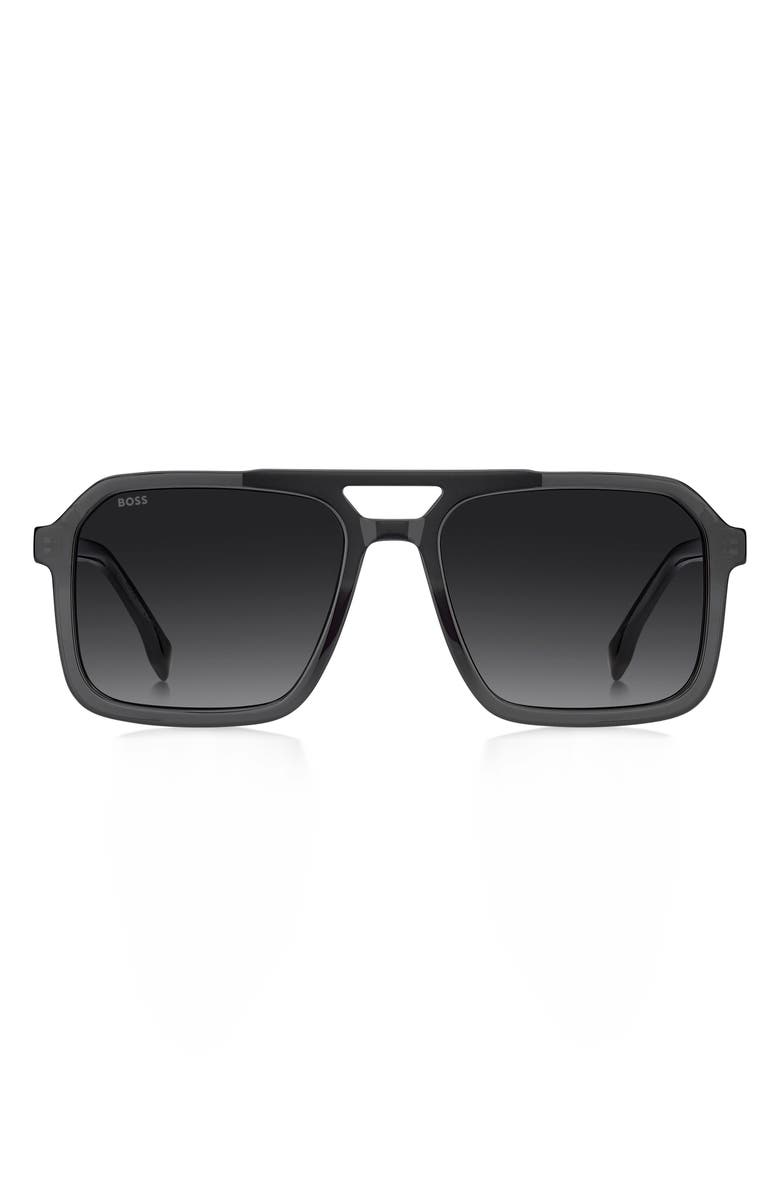BOSS 56mm Sunglasses, Main, color, Grey/ Dark Grey