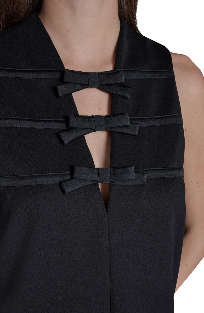 BCBG Bow Sleeveless Minidress, Alternate, color, Black.black