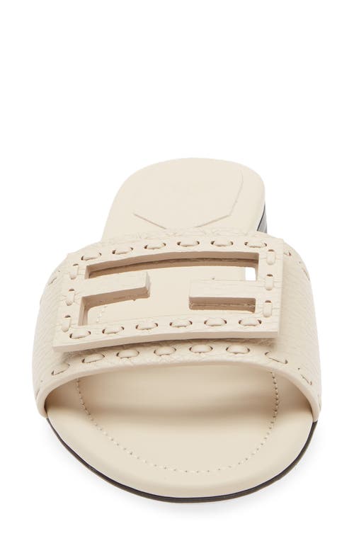 Fendi Signature Slide Sandal In White