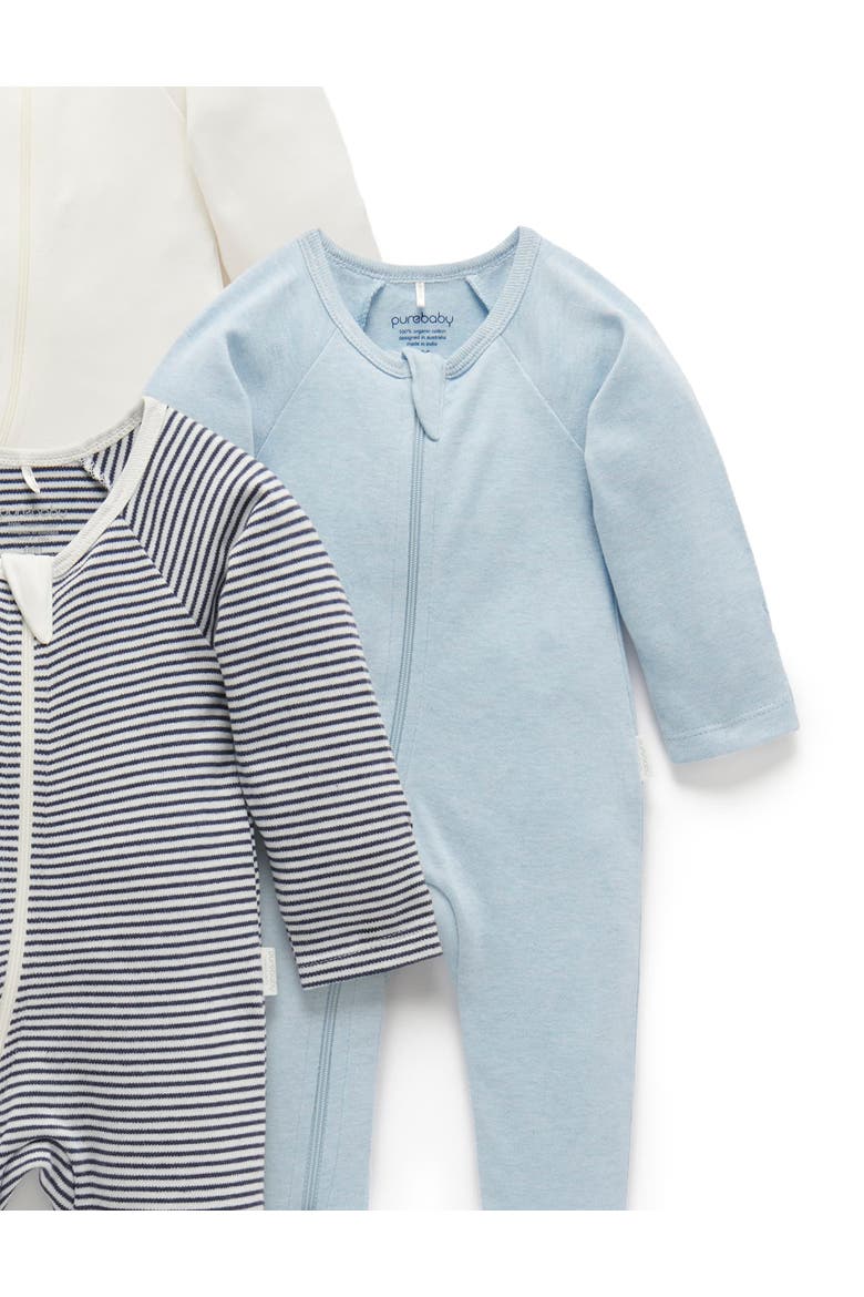 4 Pack Zip Footie Boys, Alternate, color, Vanilla Nautical Pack