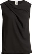 Anne Klein Asymmetric Sleeveless Cowl Neck Top