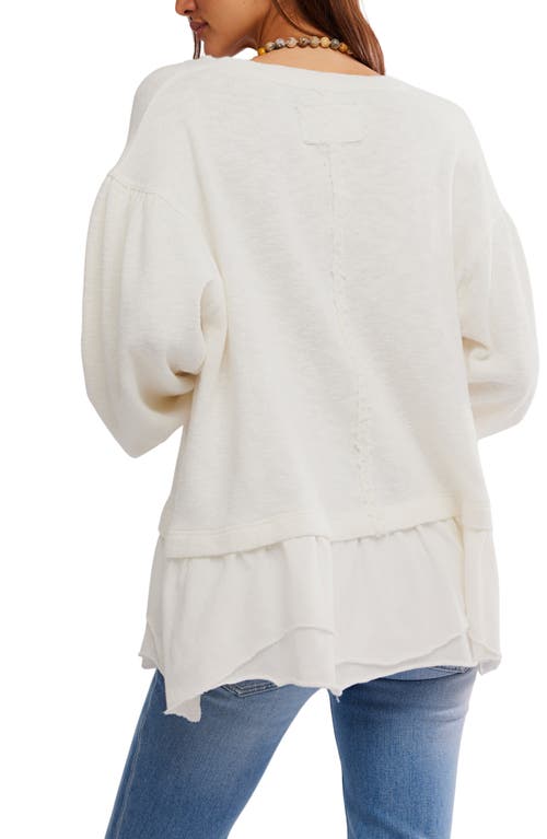 Free People Maddie Oversize Cotton Top In White