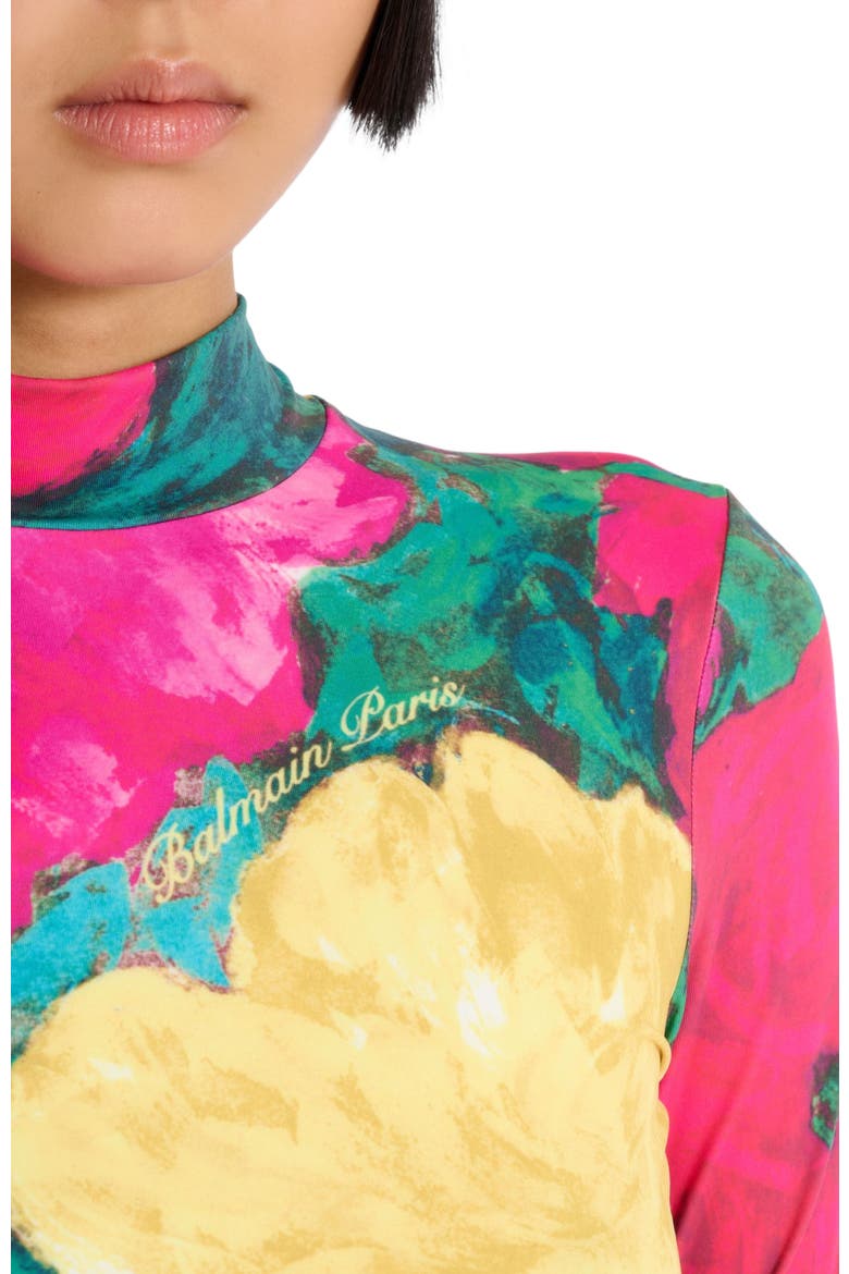 Printed high-neck top, Alternate, color, multicolor