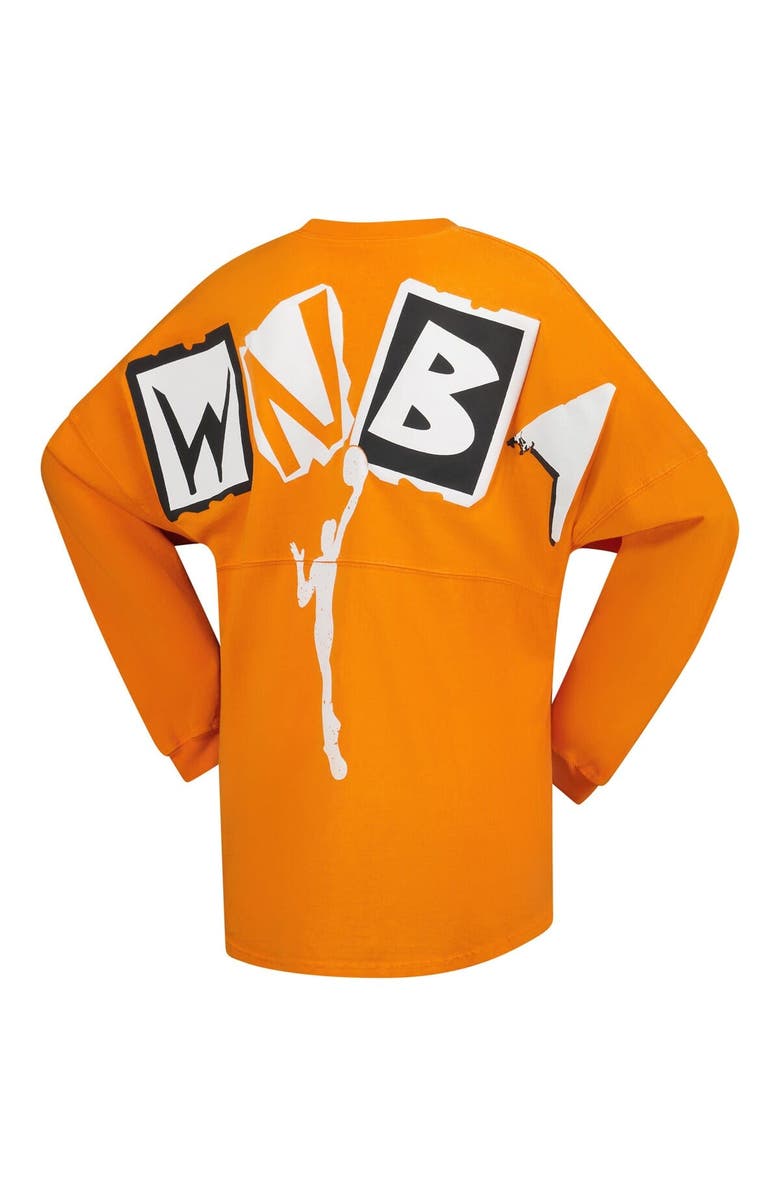 SPIRIT JERSEY Women's Spirit Jersey Orange WNBA Gear Patches Oversized Long Sleeve T-Shirt, Alternate, color, Orange