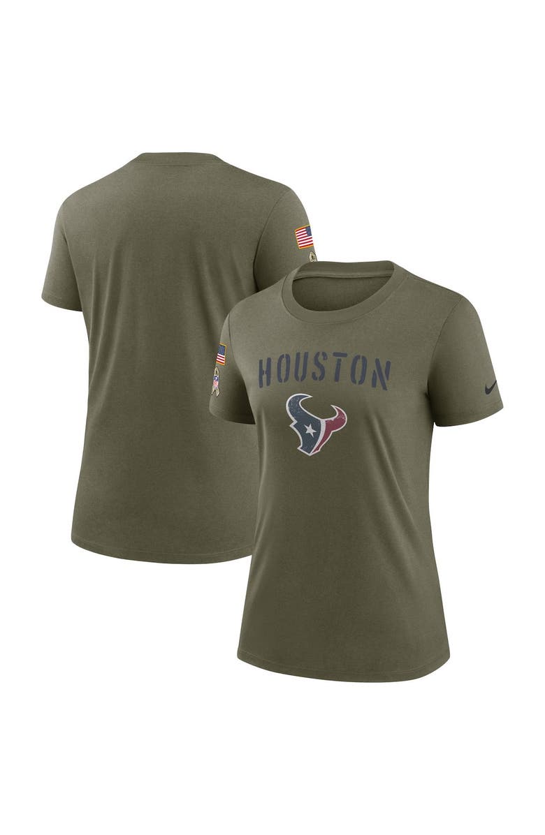 Nike Women's Nike Olive Houston Texans 2022 Salute To Service Legend T-Shirt, Alternate, color,