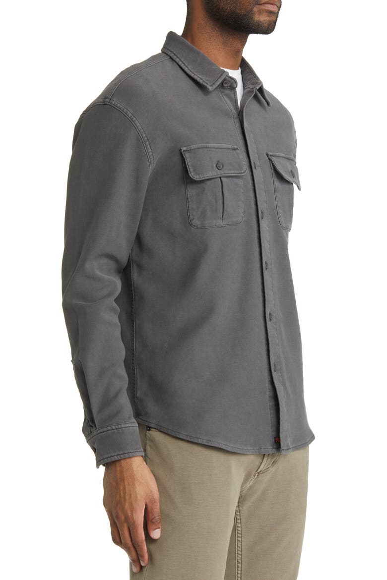 Tailored Terry Shirt Jacket, Alternate, color, STEEL