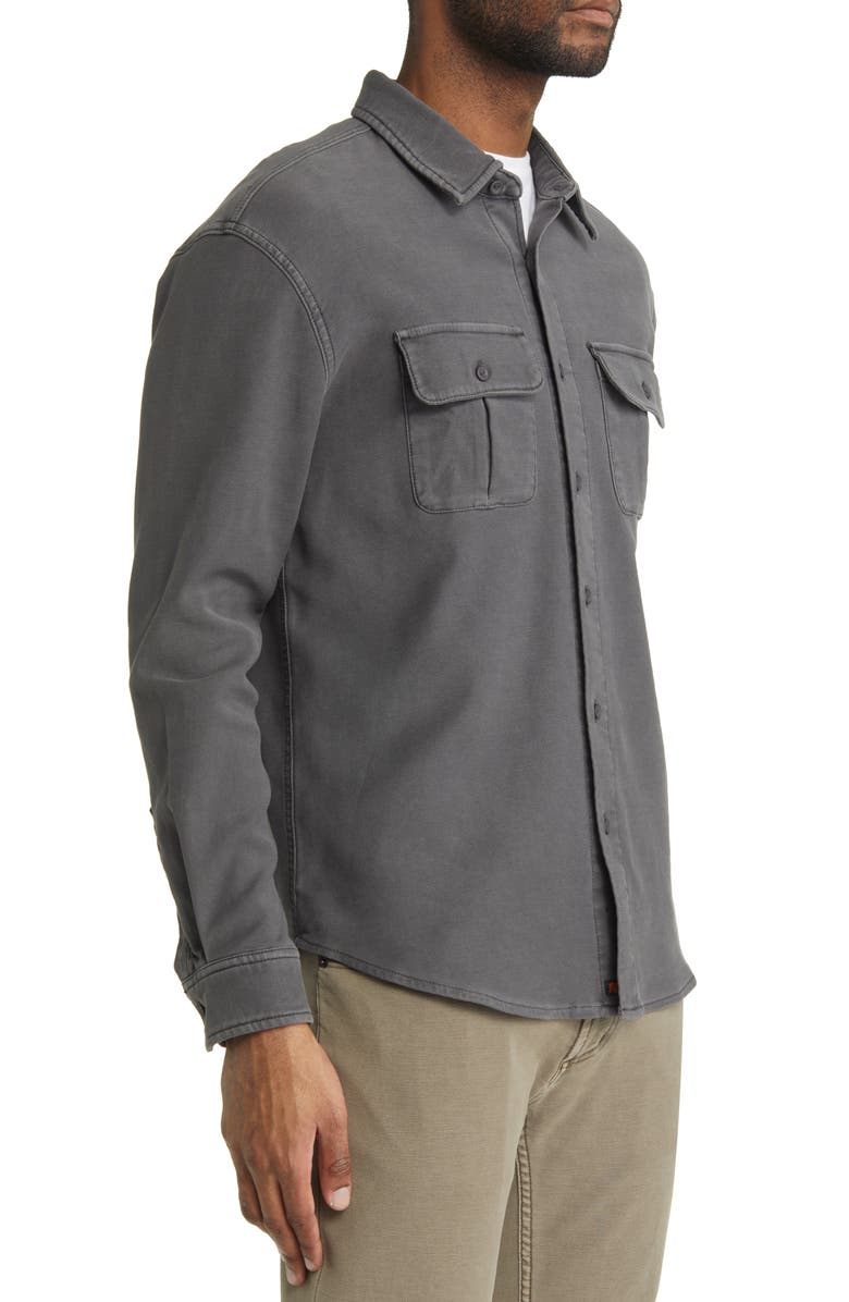 The Normal Brand Tailored Terry Shirt Jacket, Alternate, color, Steel