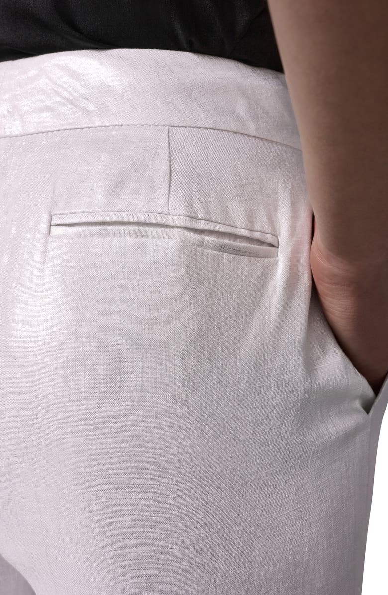 Donna Karan New York Metallic Linen Crop Pants, Alternate, color, 