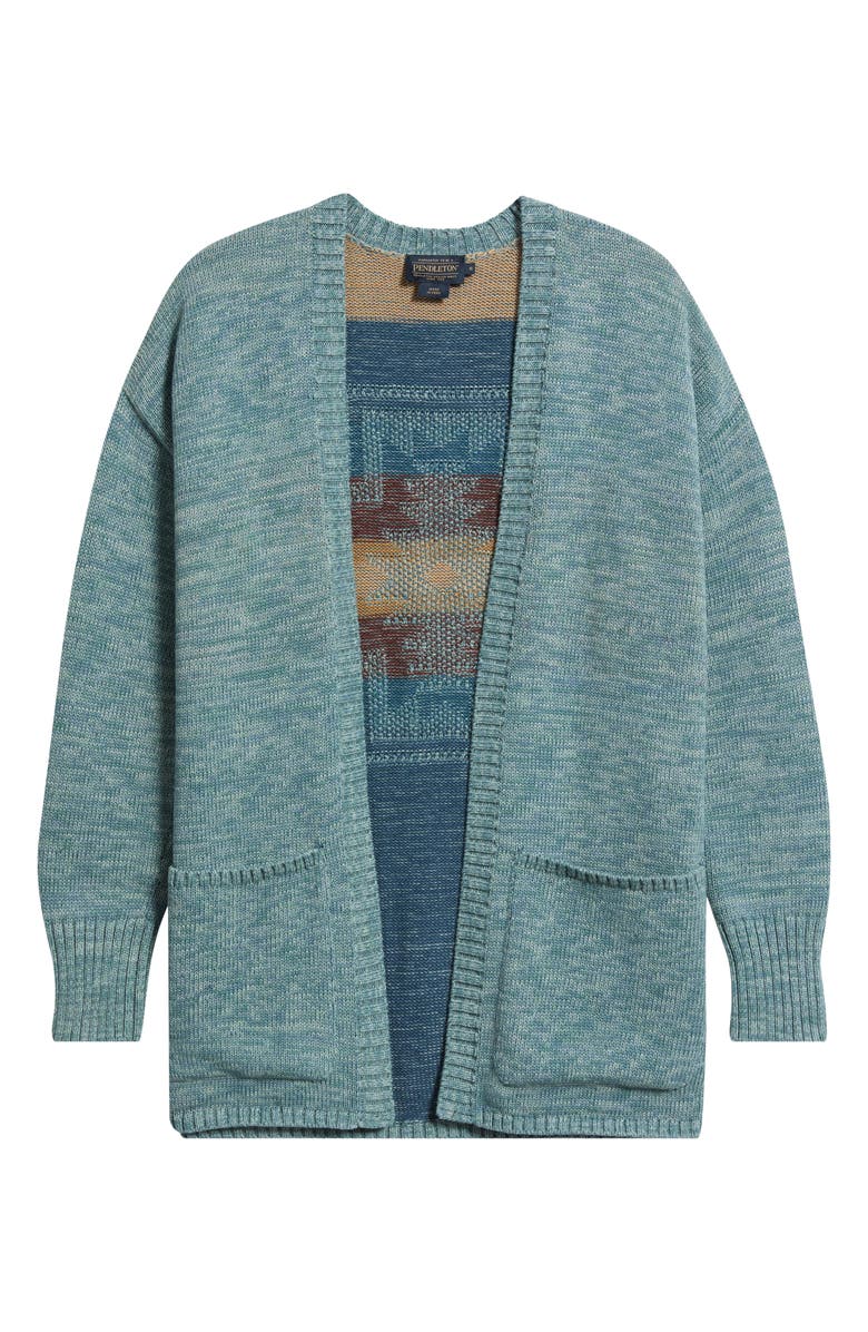 Pendleton Sierra Springs Open Front Cardigan, Main, color, Sea Blue Mix