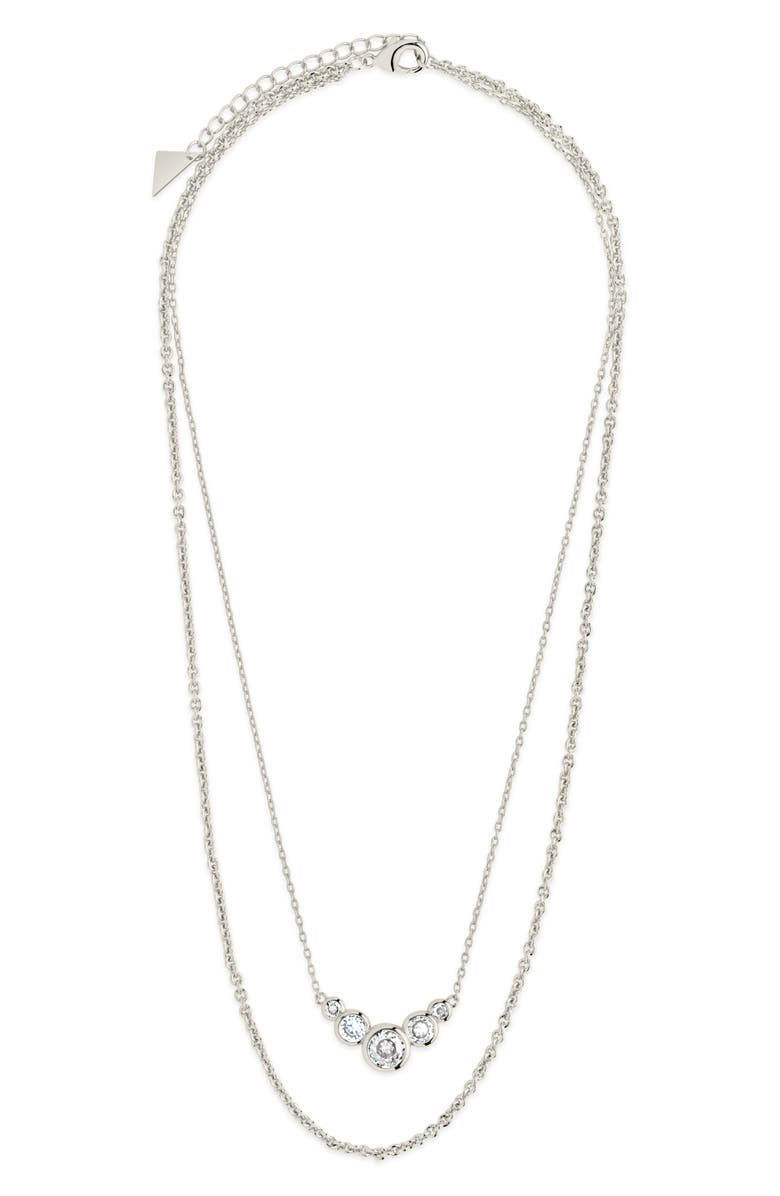 Sterling Forever Eileen Layered Necklace, Main, color, Silver