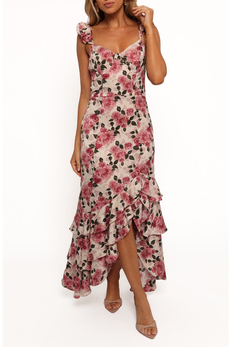 Zanie Floral Chiffon Maxi Dress, Main, color, ROSE PINK
