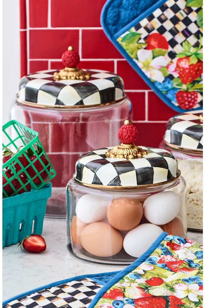 Courtly Check Large Kitchen Canister, Alternate, color, BLACK/ WHITE
