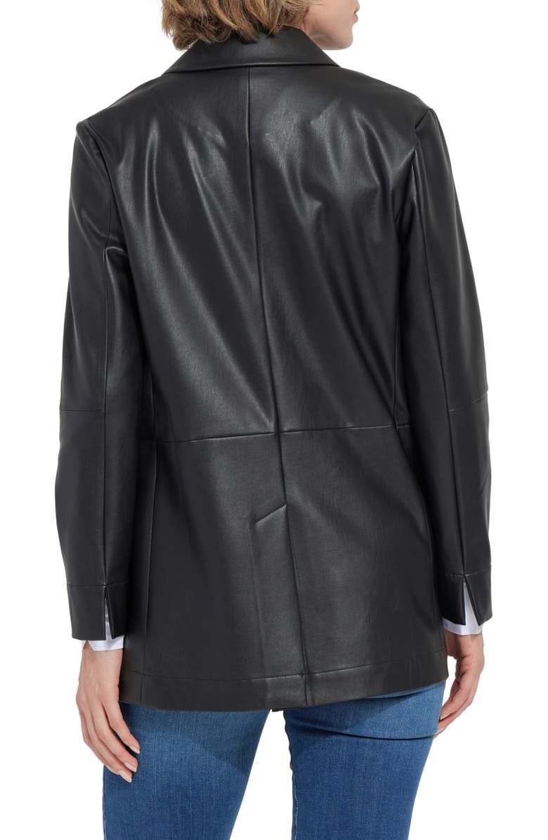 Lysse Faux Leather Blazer, Alternate, color, Black