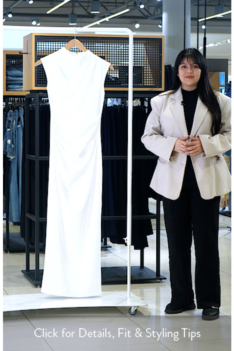 Pleated Sleeveless Column Gown video