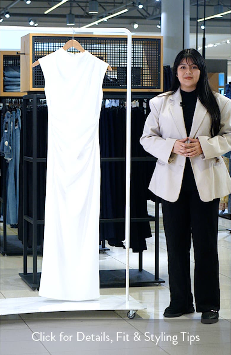 Pleated Sleeveless Column Gown, sales video thumbnail