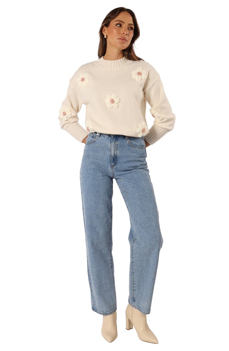 Petal & Pup Alto 3D Flower Mock Neck Sweater, Alternate, color,