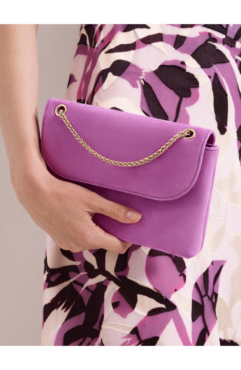 Phase Eight Suede Clutch Bag, Alternate, color, Pink