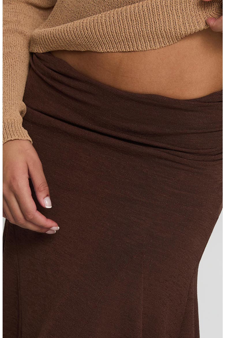 Lewish Low Rise Midi Skirt, Main, color, CHOCOLATE