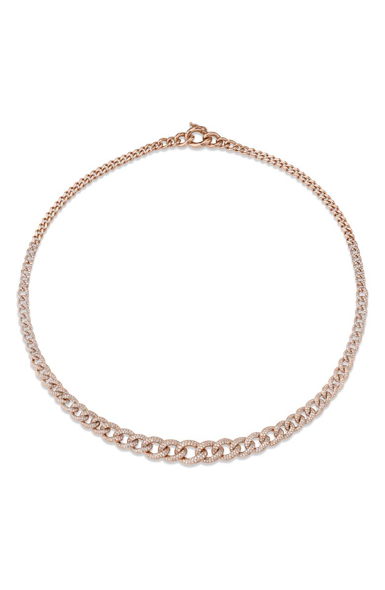 SHAY Graduated Pavé Diamond Link Necklace, Main, color, 