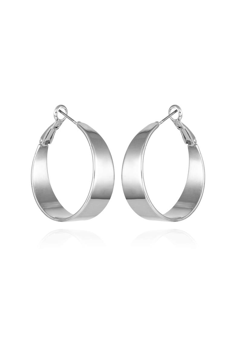 Vince Camuto Wide Hoop Earrings, Main, color, Silver Tone