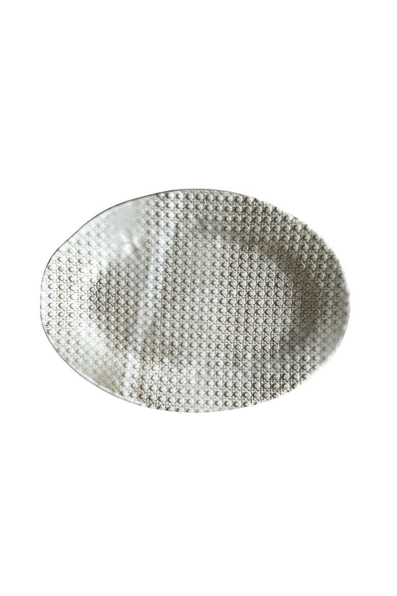 Sandalwood Caned Statement Platter, Main, color, Sand