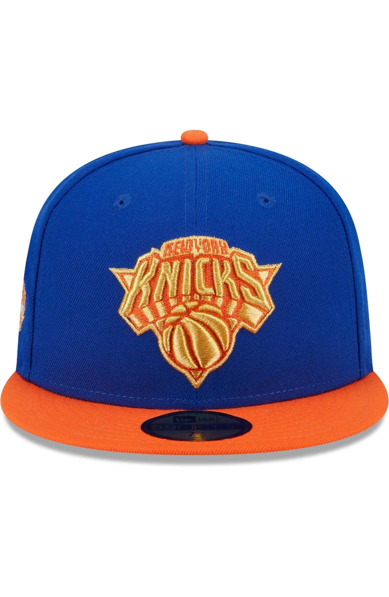 New Era Men's New Era Blue/Orange New York Knicks Gameday Gold Pop Stars 59FIFTY Fitted Hat, Alternate, color, Blue