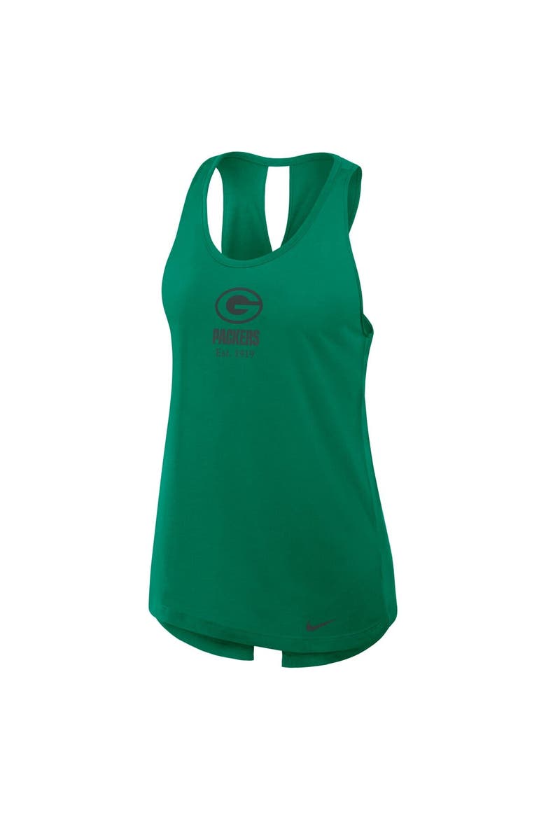 Women's Nike Green Green Bay Packers Glory Crisscross Performance Tank Top, Alternate, color, Green