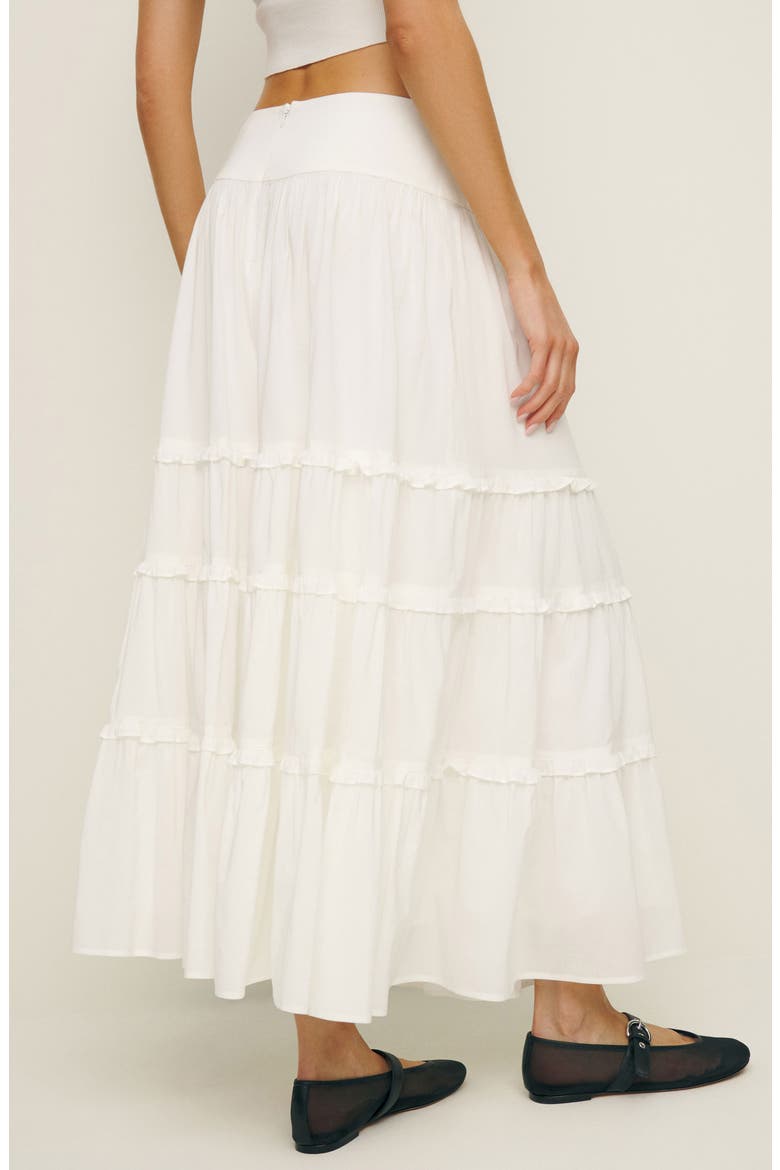Evelina Tiered Maxi Skirt, Alternate, color, WHITE