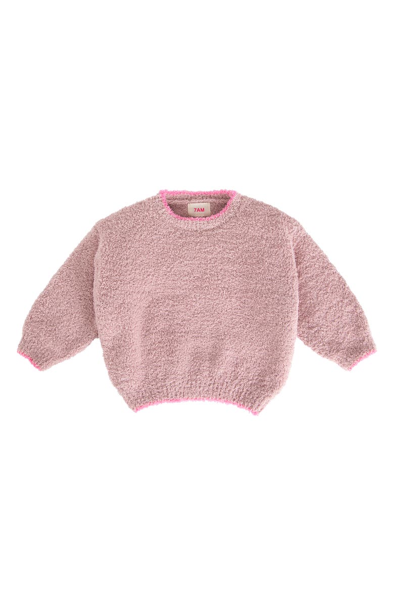 7 A.M. Enfant High Pile Fleece Recycled Polyester Sweater, Main, color, Ash Rose