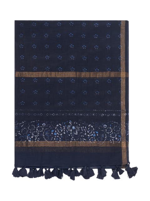 Daphne Floral Tassel Trim Scarf
