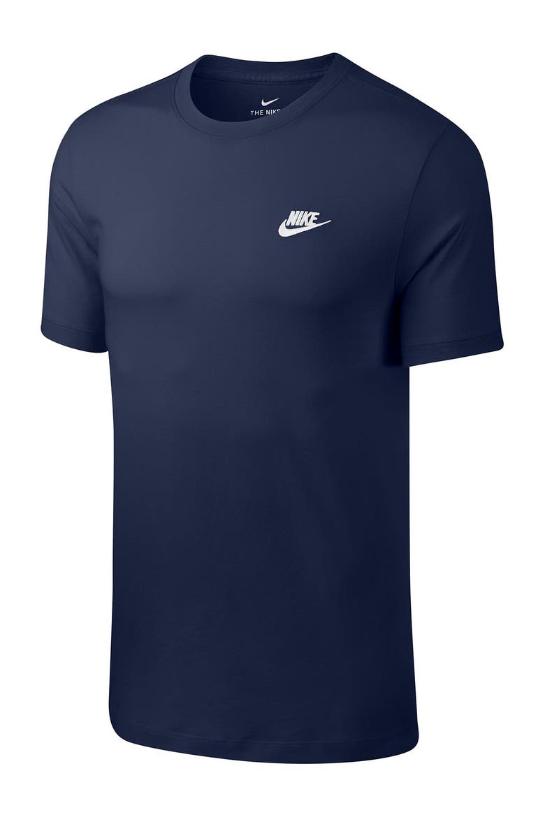 Sportswear Club Crew Neck T-Shirt, Main, color, 410 MNNAVY/WHITE
