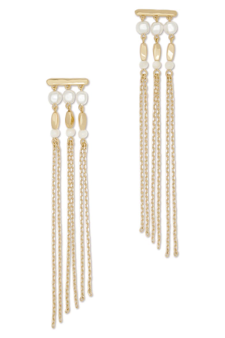 Viona Mother-of-Pearl Linear Drop Earrings, Main, color, GOLD