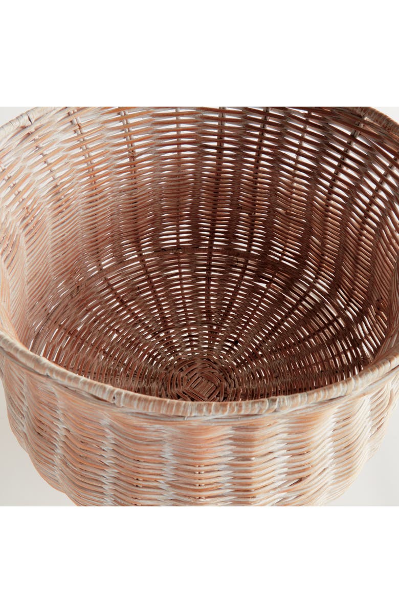 Napa Home & Garden Chesapeake Rattan Footed Urn Wide - Whitewash, Alternate, color, White