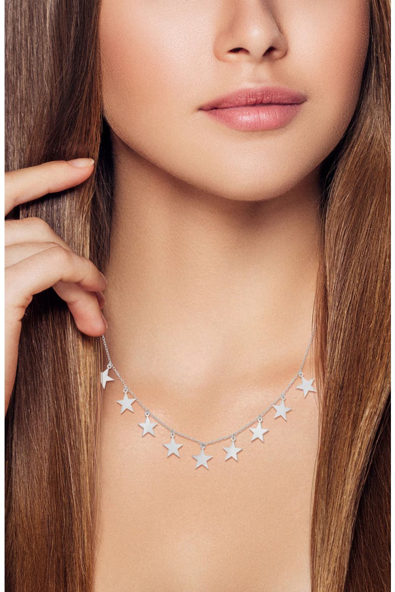 Star Charm Necklace, Alternate, color, SILVER