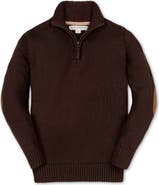 Hope & Henry Kids' Organic Half Zip Pullover Sweater with Elbow Patches