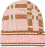 Cole Haan Plaid Cuffed Beanie