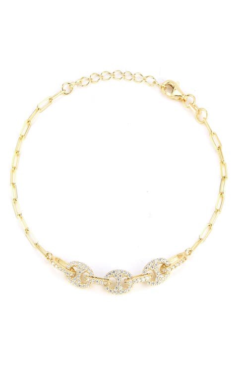 Pavé Cubic Zirconia Link Bracelet