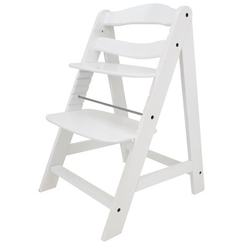 509 Crew 509 Sky Wooden Chair W/ Adjustable Seat & Footrest, White