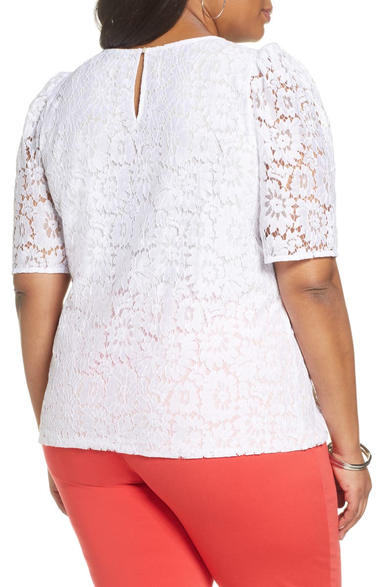Halogen<sup>®</sup> Lace Puff Sleeve Top, Alternate, color, 