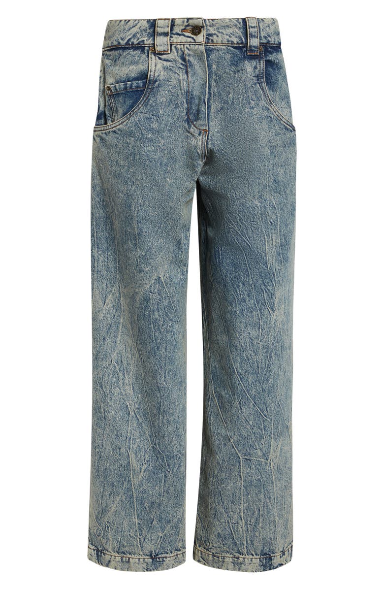 Vaquera Acid Wash Backwards Wide Leg Jeans, Main, color, Blue