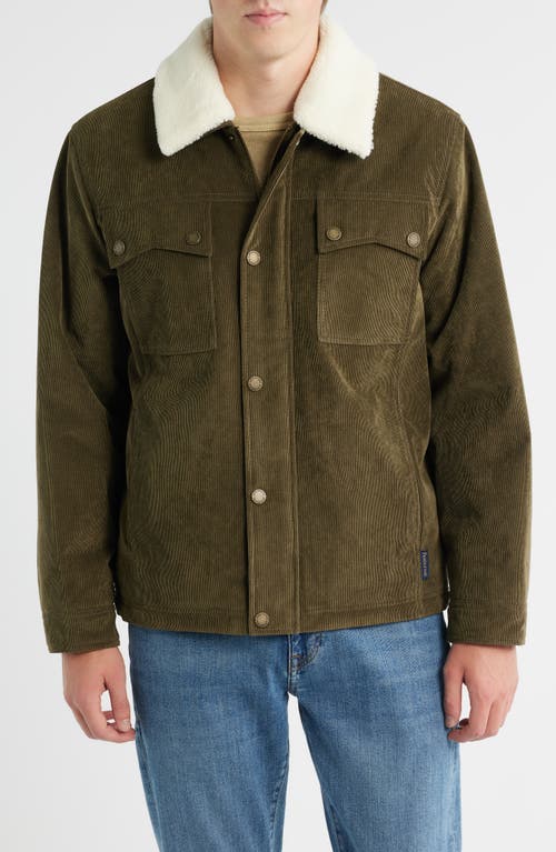 Pendleton Seabeck Corduroy Trucker Jacket With Faux Shearling Lining In Green
