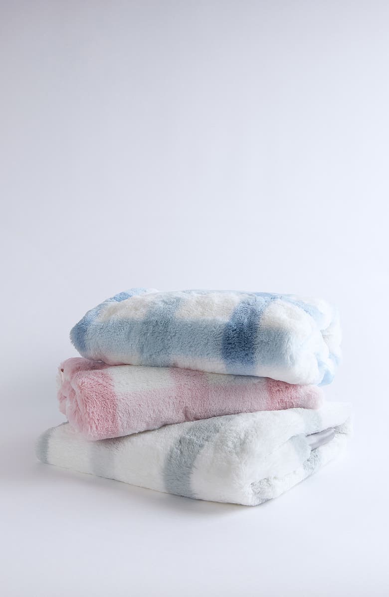 Little Giraffe Luxe Plaid Faux Fur Baby Blanket, Alternate, color,