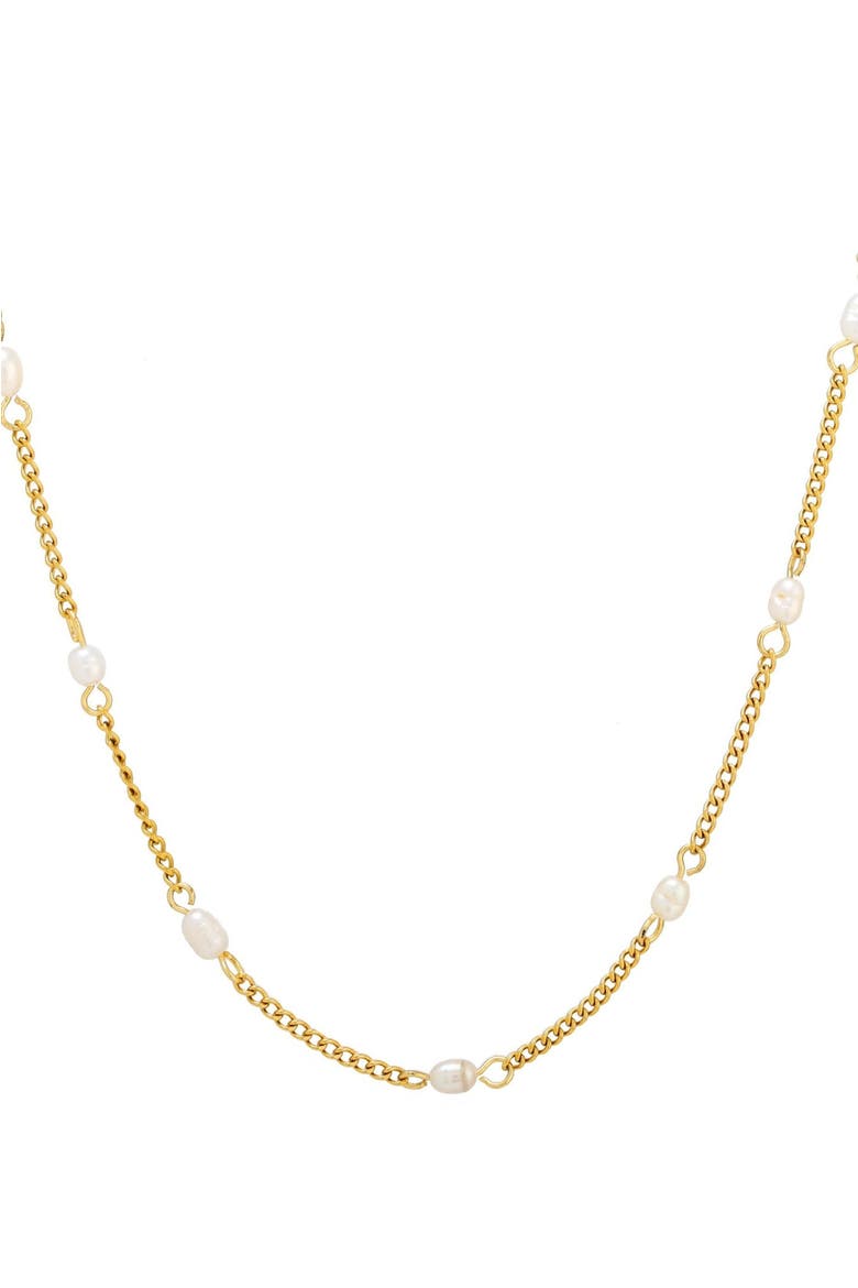 Dainty Gold Pearl Choker, Main, color, Gold