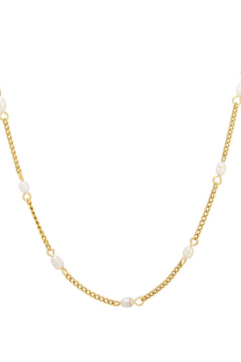 Dainty Gold Pearl Choker