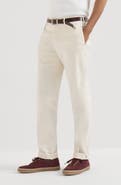 Brunello Cucinelli Garment-dyed Italian fit trousers in American Pima comfort cotton gabardine