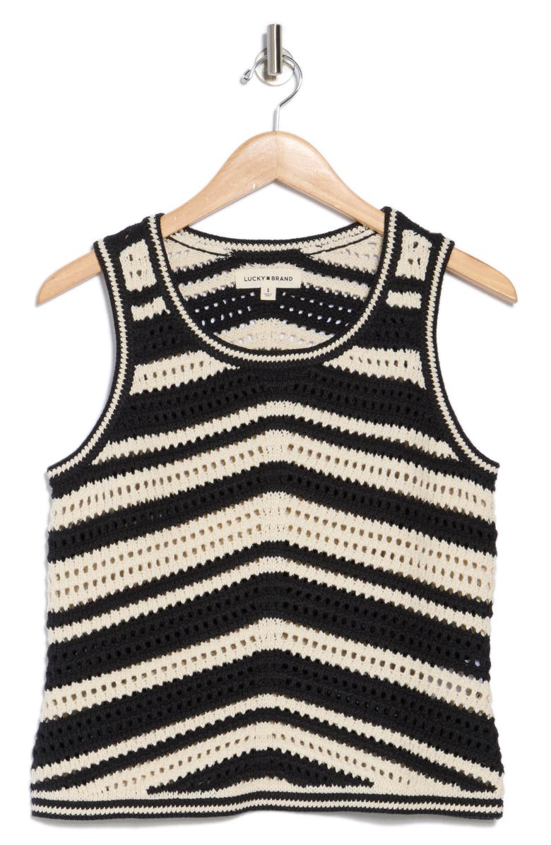 Lucky Brand Novelty Stitch Sweater Tank, Alternate, color, Birch